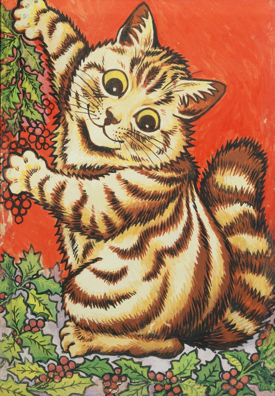 Louis Wain - Christmas Cat  -